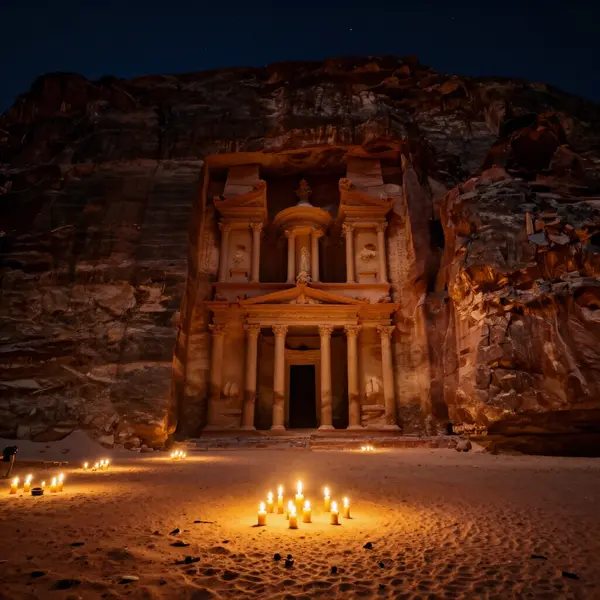 Petra by Night — Candlelit Siq & Treasury